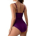thumbnail image 1 of Womens One Piece Swimsuits Tummy Control High Waisted Ribbed Bathing Suit 1 Piece Monokini Swimsuit, 1 of 5