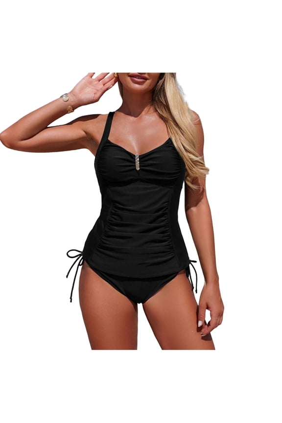 Womens One Piece Swimsuits Tummy Control Ruched Push Up Bathing Suit Solid Color Slimming Swimwear