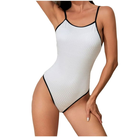 Womens One Piece Swimsuits Tummy Control Slimming Bathing Suits Teens Basic Athletic Training Swimwear