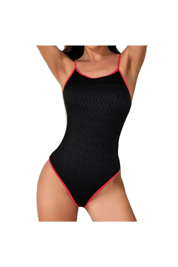Womens One Piece Swimsuits Tummy Control Slimming Bathing Suits Teens Basic Athletic Training Swimwear