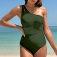 thumbnail image 1 of Womens One Pieces Swimsuits,Summer Casual One Piece Swimsuits for Women Tummy Control,One Piece Swimsuits for Women,Women's 2025 Spring Conservative Solid Color Skirt Style Split Joint Swimsuit Set, 1 of 4