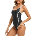 thumbnail image 1 of Womens One Pieces Swimsuits,Summer Casual One Piece Swimsuits for Women Tummy Control,One Piece Swimsuits for Women,Women's Color Block Fashion Sexy U-neck Suspenders Fold Backless Bikinis, 1 of 4