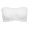 thumbnail image 1 of Womens One Size Strapless Seamless Stretch Bandeau Tube Bra Top Back Mesh Solid, 1 of 13