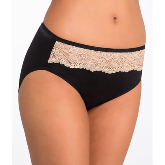 Womens One Smooth U Comfort Indulgence Satin with Lace Hi-Cut Panty