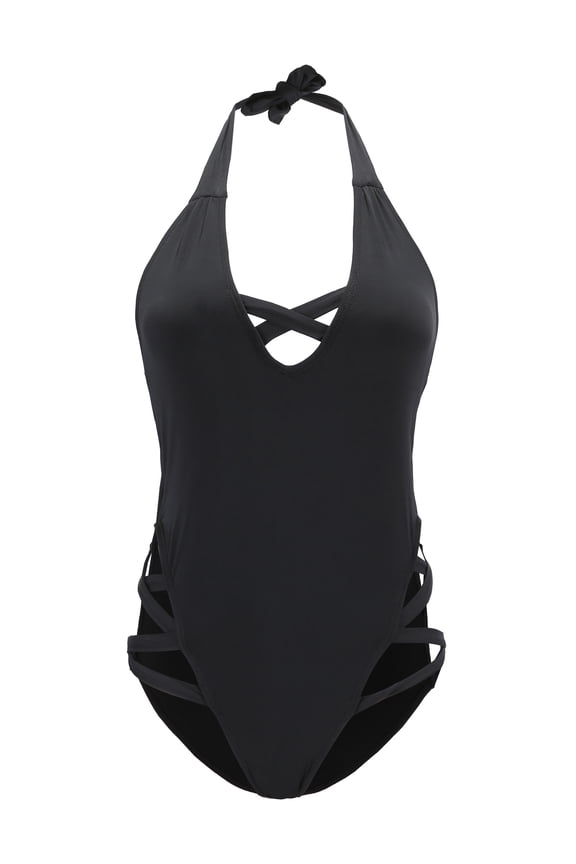 Womens One-piece Swimsuits Athletic Color Block Bathing Suit Padded Swimwear