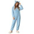 thumbnail image 1 of Womens Onesie Pajamas,Winter Warm Hooded Jumpsuit Loungewear Zip Up Sleepwear Plus Size, 1 of 6