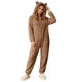 thumbnail image 1 of Womens Onesie Pajamas,Winter Warm Hooded Jumpsuit Loungewear Zip Up Sleepwear Plus Size, 1 of 6