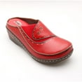 thumbnail image 1 of Womens Open-Back Hand-Painted Leather Clogs - Red - European Size 42, 1 of 7