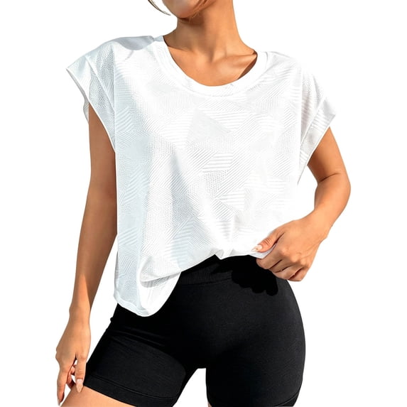 Womens Open Back Workout Top Oversized Workout T Shirts Backless Athletic Shirt Short Sleeve Baby Tee