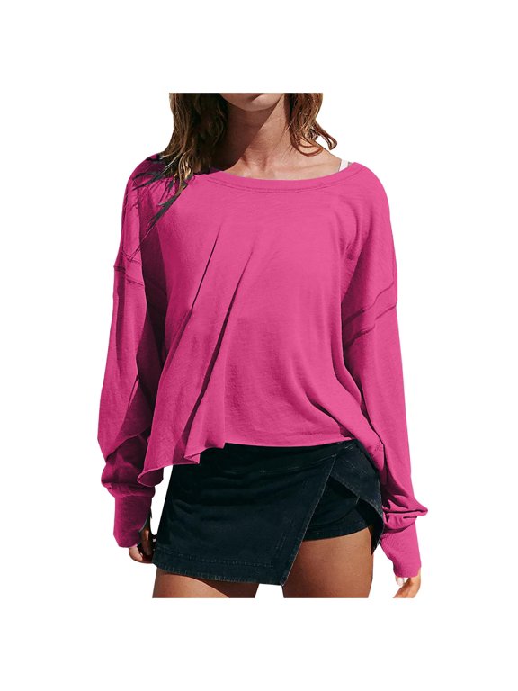 Womens Open Back Workout Top Oversized Workout T Shirts Backless Athletic for Gym