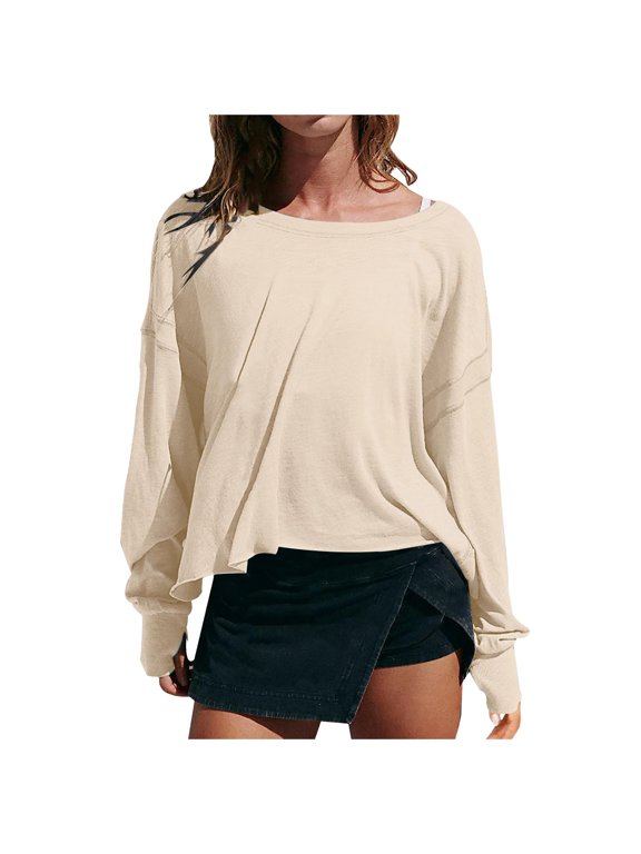 Womens Open Back Workout Top Oversized Workout T Shirts Backless Athletic for Gym