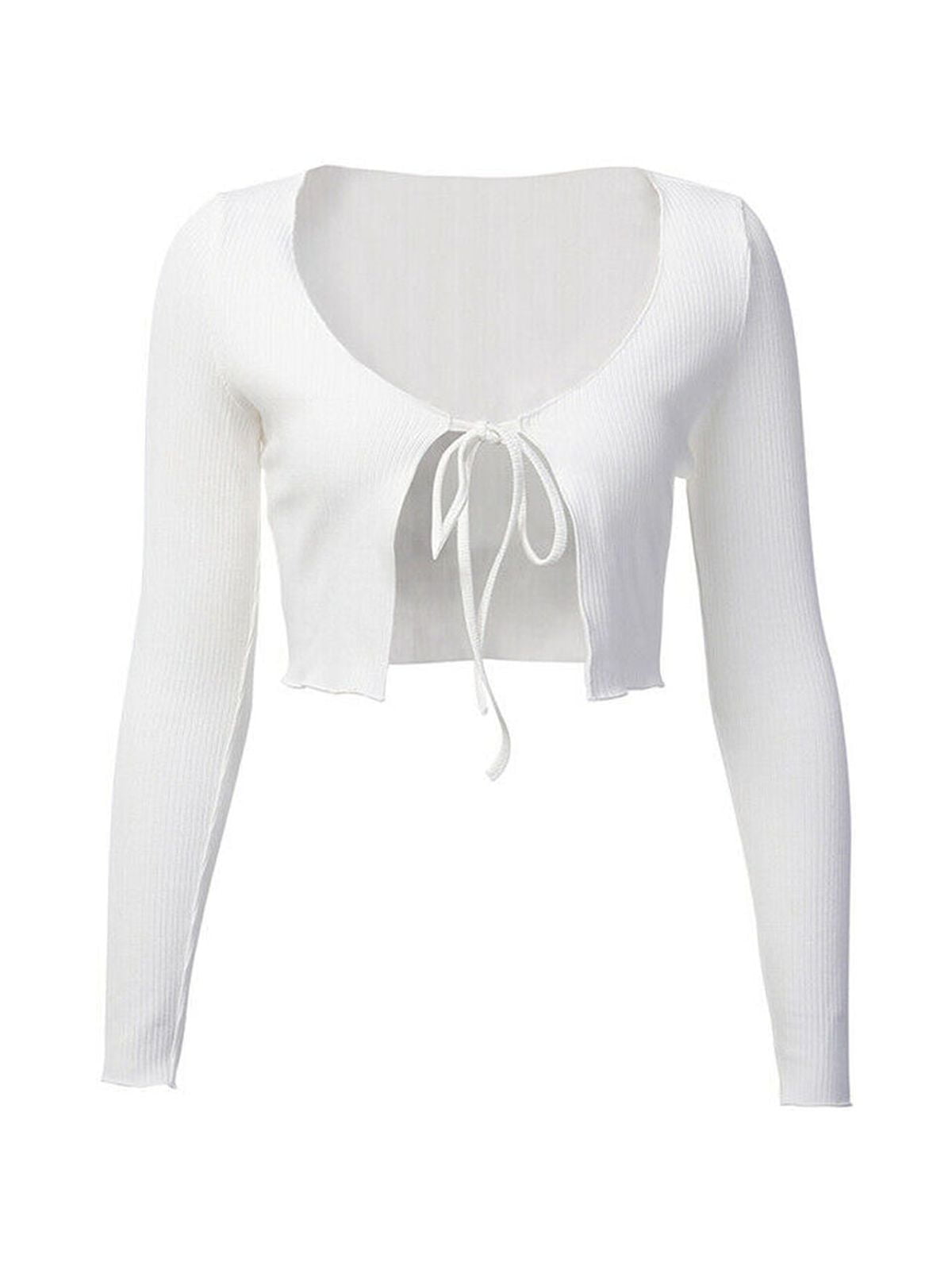 Womens Open Chest Pretty blouses female fashion new Long Sleeve short Tops  shirt