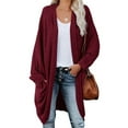 thumbnail image 1 of Womens Open Front Cardigan Batwing Sleeve Oversized Sweater Coat, 1 of 2