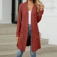 thumbnail image 1 of Womens Open Front Cardigans Lightweight Soft Knit Jacket Mid Length Casual Fall Sweaters Cardigan Outerwear (XL, Red 01), 1 of 7