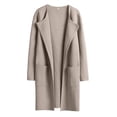 thumbnail image 1 of Womens Open Front Cardigans, Women's Winter Fuzzy Fleece Lapel Coats Long Cardigan Fluffy Hooded Jackets Faux Fur Warm Overcoats S-2XL, 1 of 5