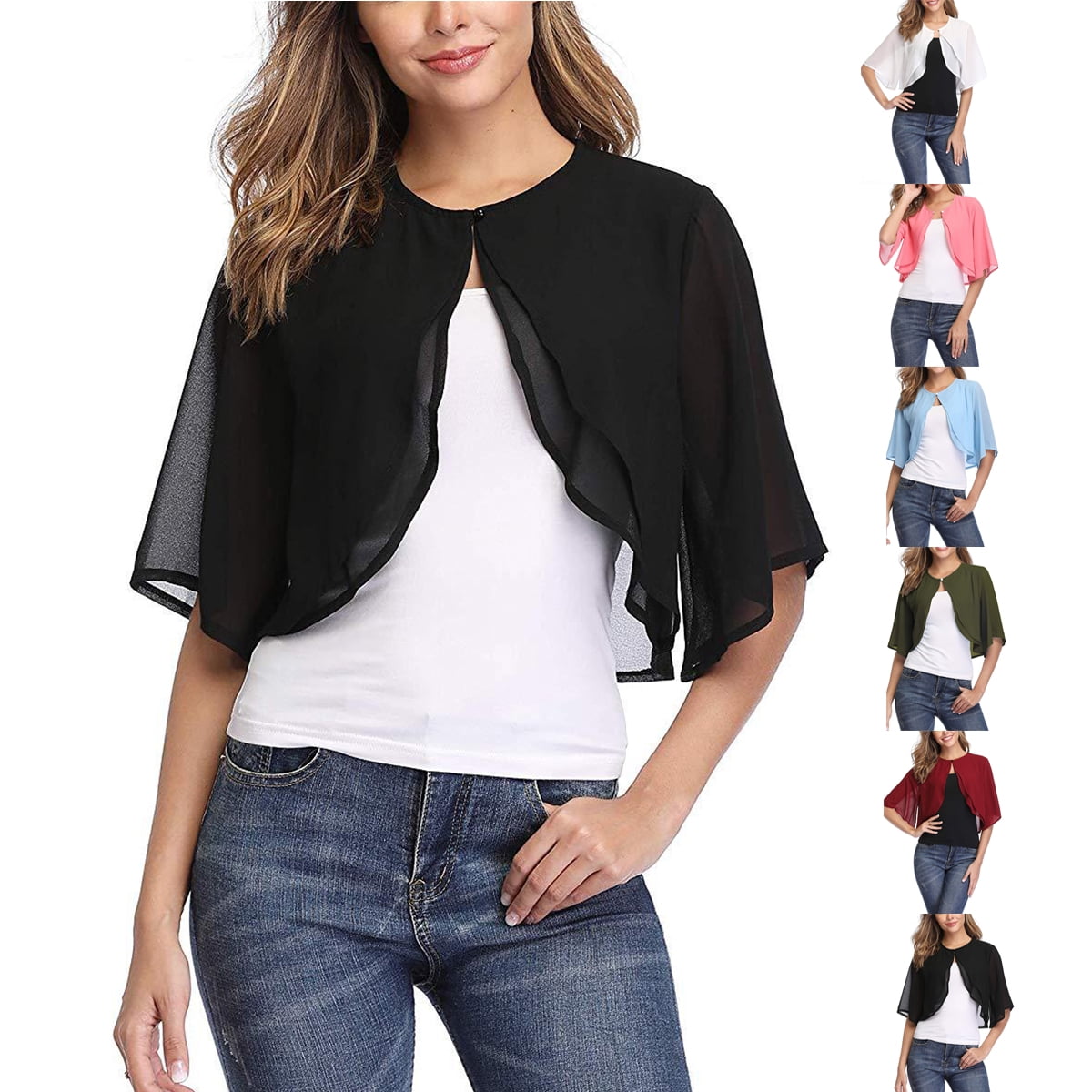 cropped shawl cardigan