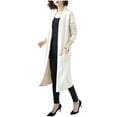thumbnail image 1 of Womens Open Front Knit Long Sleeve Slits Drape Duster Coat Cardigan Sweater with Pockets, Beige Side Slit, 1 of 5