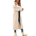 thumbnail image 1 of Womens Open Front Long Cardigan Oversized Long Sleeve Loose Cable Knit Chunky Fall Sweater Coat with Pockets, 1 of 6