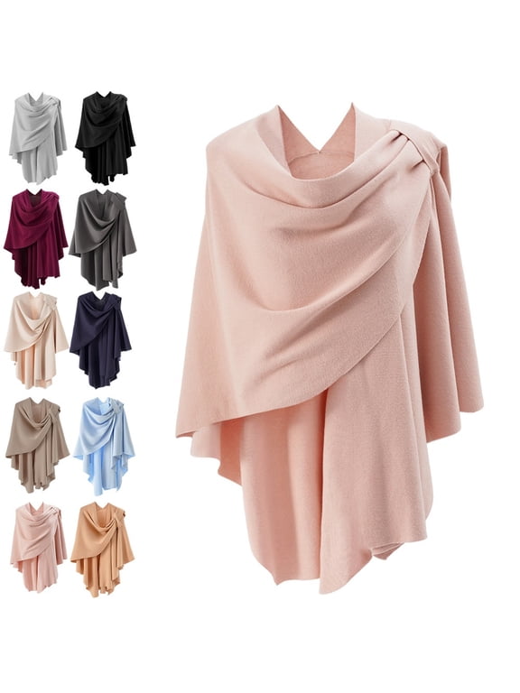 Womens Open Front Poncho Sweater Wrap Topper Knitted Elegant Shawls Cape for Evening Dresses Winter Spring