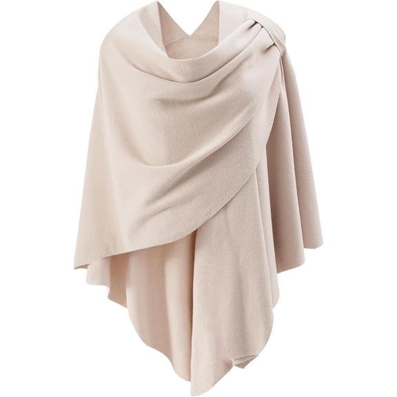 Womens Open Front Poncho Sweater Wrap Topper Knitted Elegant Shawls Cape for Spring Fall Winter