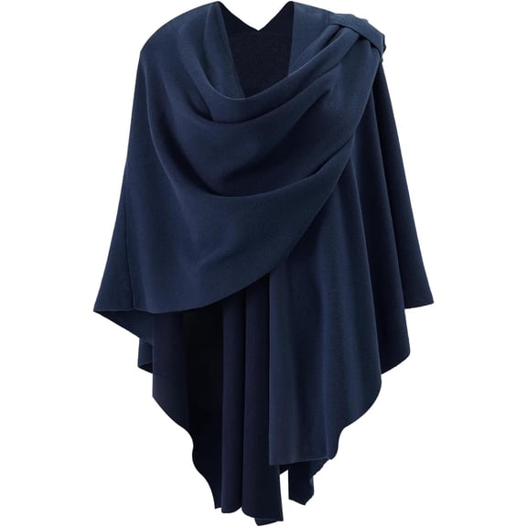 Womens Open Front Poncho Sweater Wrap Topper Knitted Elegant Shawls Cape for Spring Fall Winter