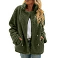 thumbnail image 1 of Womens Open Front Sherpa Fleece Jacket Oversized Fuzzy Jackets Fall Winter Warm Teddy Coat Outerwear with Pockets, 1 of 5