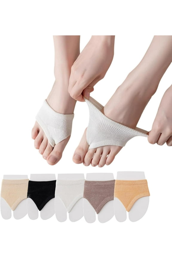 Womens Open Toe Half Socks Peep Toe Topper Sock for Sandal Mule Flip Flop Clogs Forefoot Liner Socks 5-9