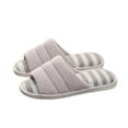 thumbnail image 1 of Womens Open Toe Slippers Fluffy Slippers Soft Cotton Indoor Slippers Slip-on Memory Foam Bedroom Slippers Spring Autumn Non-Slip for Indoor Comfort, 1 of 6