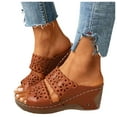 thumbnail image 1 of Womens Open Toe Wedge Shoes Casual Slip On Platform Shoes Comfortable Summer Beach Sandals for Women, 1 of 4
