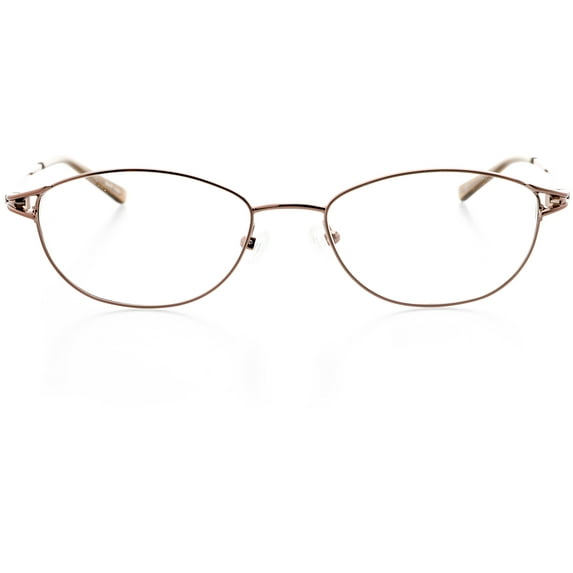 Womens Optical Eyewear - Oval Shape, Metal Full Rim, Pink