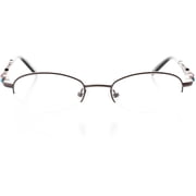 Womens Optical Eyewear - Oval Shape, Metal Half Rim, Copper Gunmetal