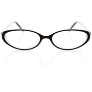 Womens Optical Eyewear - Oval Shape, Plastic Full Rim, Black Crystal