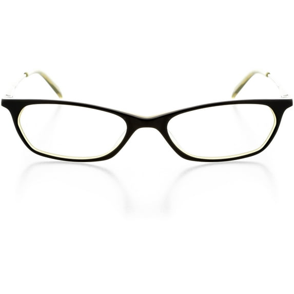 Womens Optical Eyewear - Oval Shape, Plastic Full Rim, Black Honey