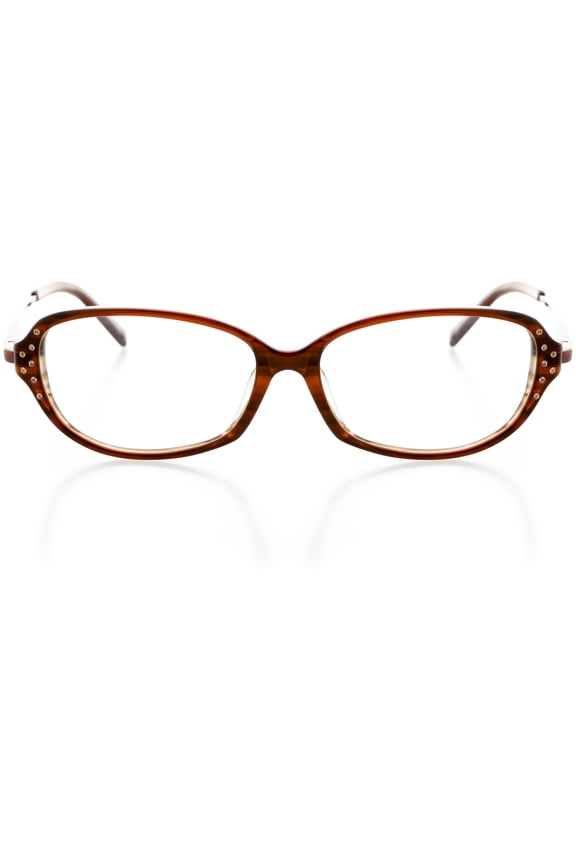 Womens Optical Eyewear - Oval Shape, Plastic Full Rim, Hazel