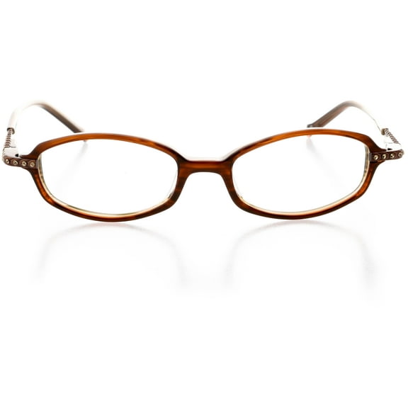 Womens Optical Eyewear - Oval Shape, Plastic Full Rim, Hazel