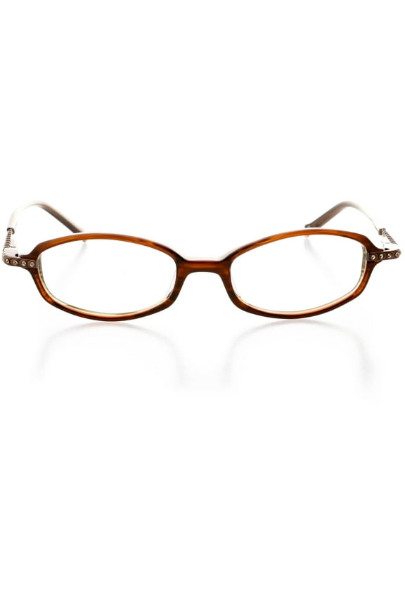 Womens Optical Eyewear - Oval Shape, Plastic Full Rim, Hazel