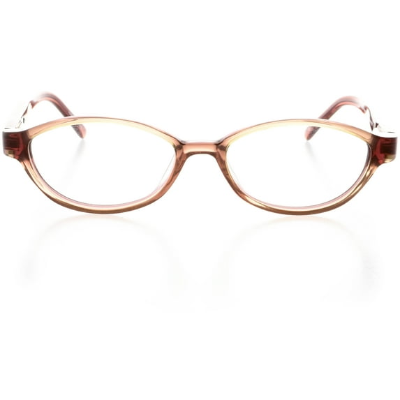 Womens Optical Eyewear - Oval Shape, Plastic Full Rim, Olive Brown