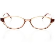 Womens Optical Eyewear - Oval Shape, Plastic Full Rim, Olive Brown
