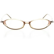 HIT NOTION Womens Optical Eyewear - Oval Shape, Plastic Full Rim, Olive Brown