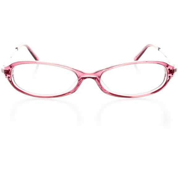 Womens Optical Eyewear - Oval Shape, Plastic Full Rim, Pink