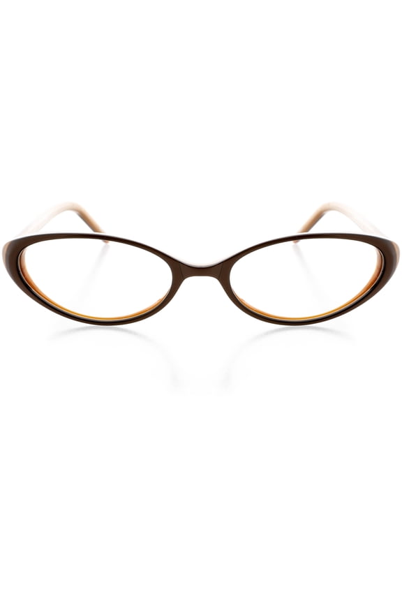 Womens Optical Eyewear - Oval Shape, Plastic Full Rim, Satin Bronze