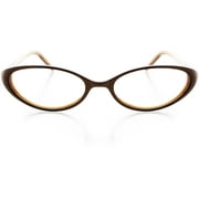 Womens Optical Eyewear - Oval Shape, Plastic Full Rim, Satin Bronze