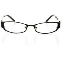 Womens Optical Eyewear - Rectangle Shape, Metal Full Rim, Black