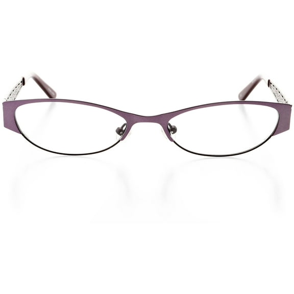 Womens Optical Eyewear - Rectangle Shape, Metal Full Rim, Matte Lilaic