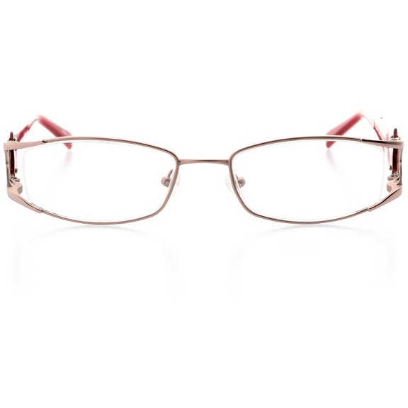 Womens Optical Eyewear - Rectangle Shape, Metal Full Rim, Matte Pink Sapphire