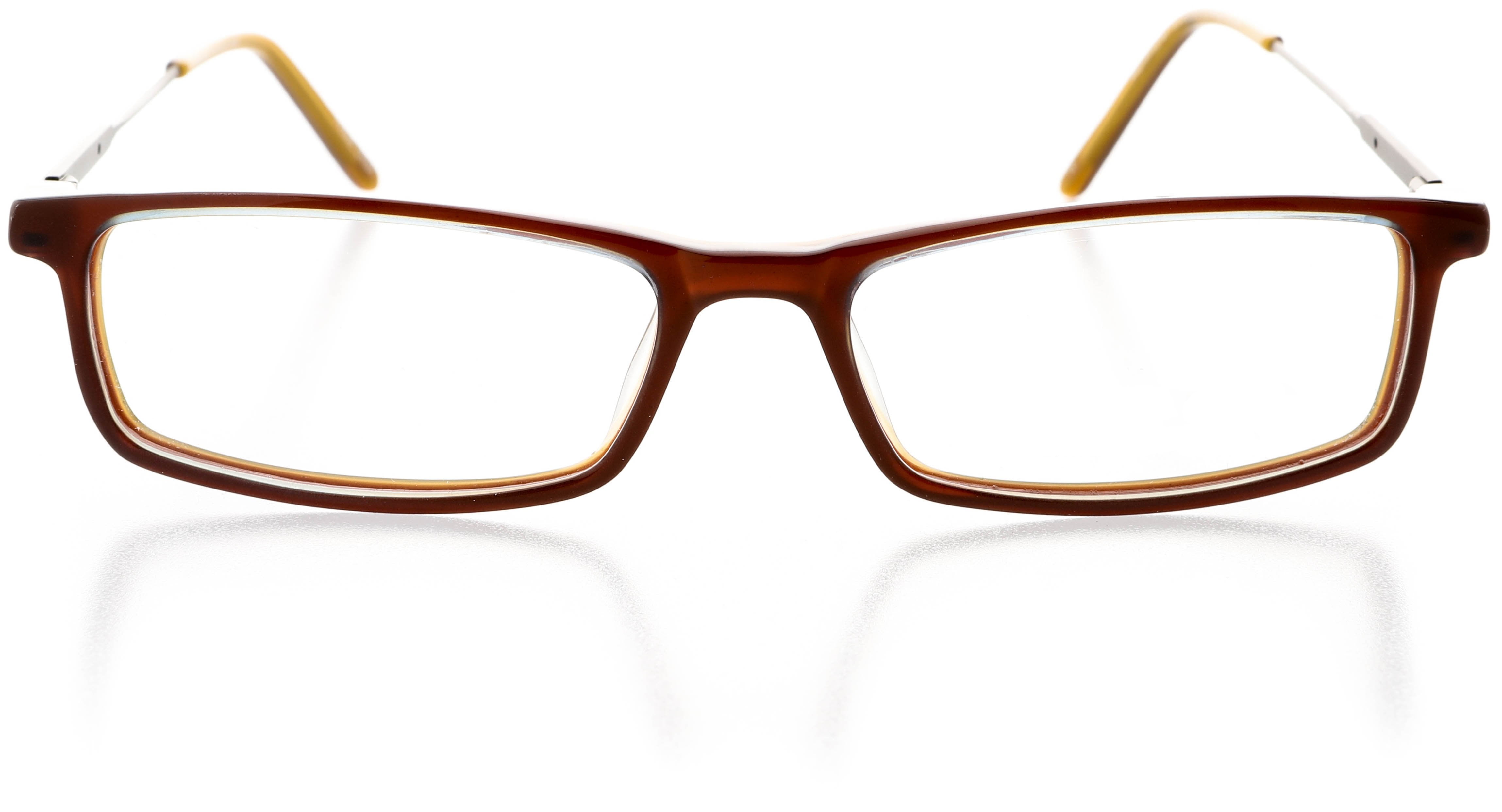 Women\'s Amber Lens Rectangular eyeglasses - Brown Frame.  Frame only Amber Square Glasses #4429315 | Zenni Optical main image 3