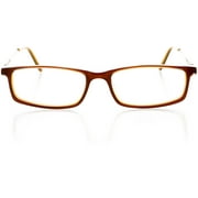 Womens Optical Eyewear - Rectangle Shape, Plastic Full Rim, Amber