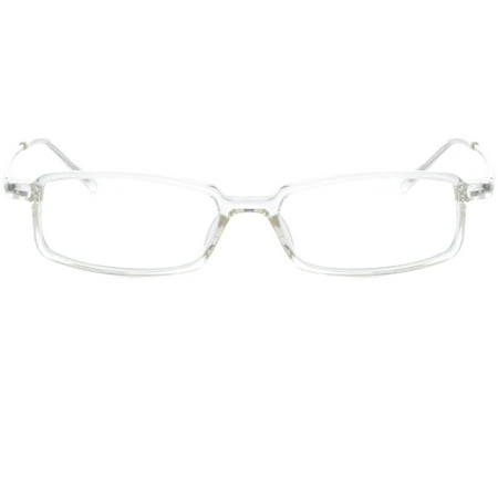 Womens Optical Eyewear - Rectangle Shape, Plastic Full Rim, Crystal Clear