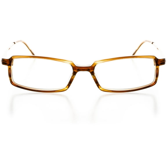 Womens Optical Eyewear - Rectangle Shape, Plastic Full Rim, Hazel