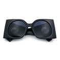 thumbnail image 1 of Womens Opulent Golden Era Oversized Bold Squared Thick Temple Fashion Sunglasses All Black, 1 of 1